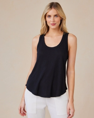 Scoop Neck Tank Top - Black