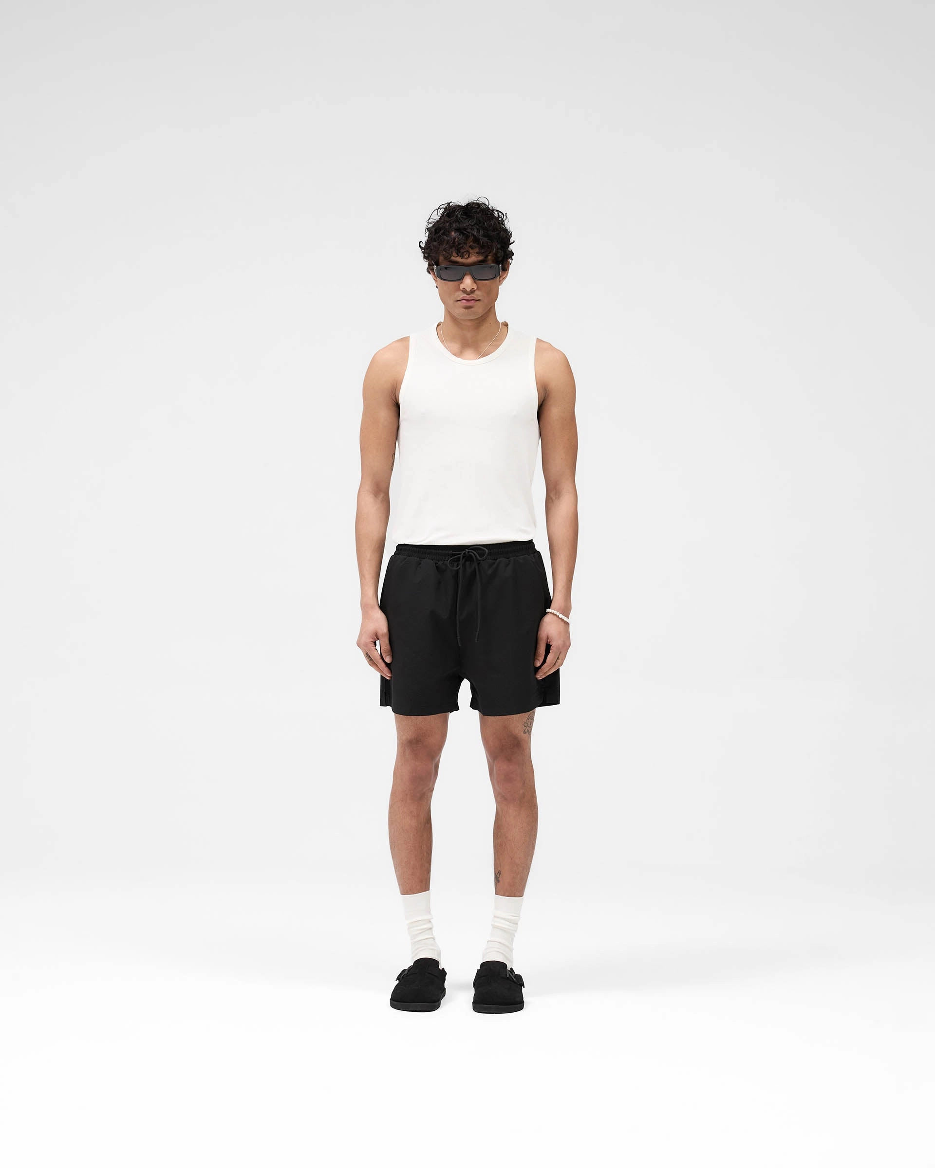 Seersucker Smart Swim Short - Black