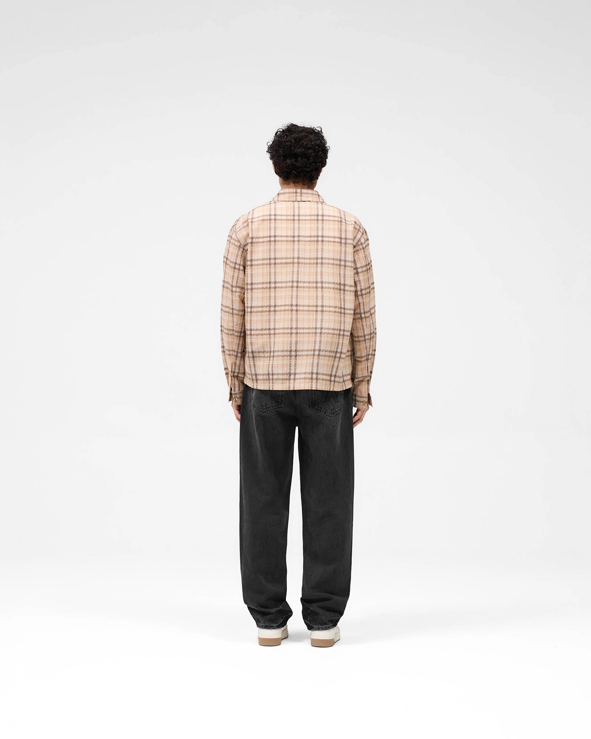 Sheer Flannel Shirt - Brown Check