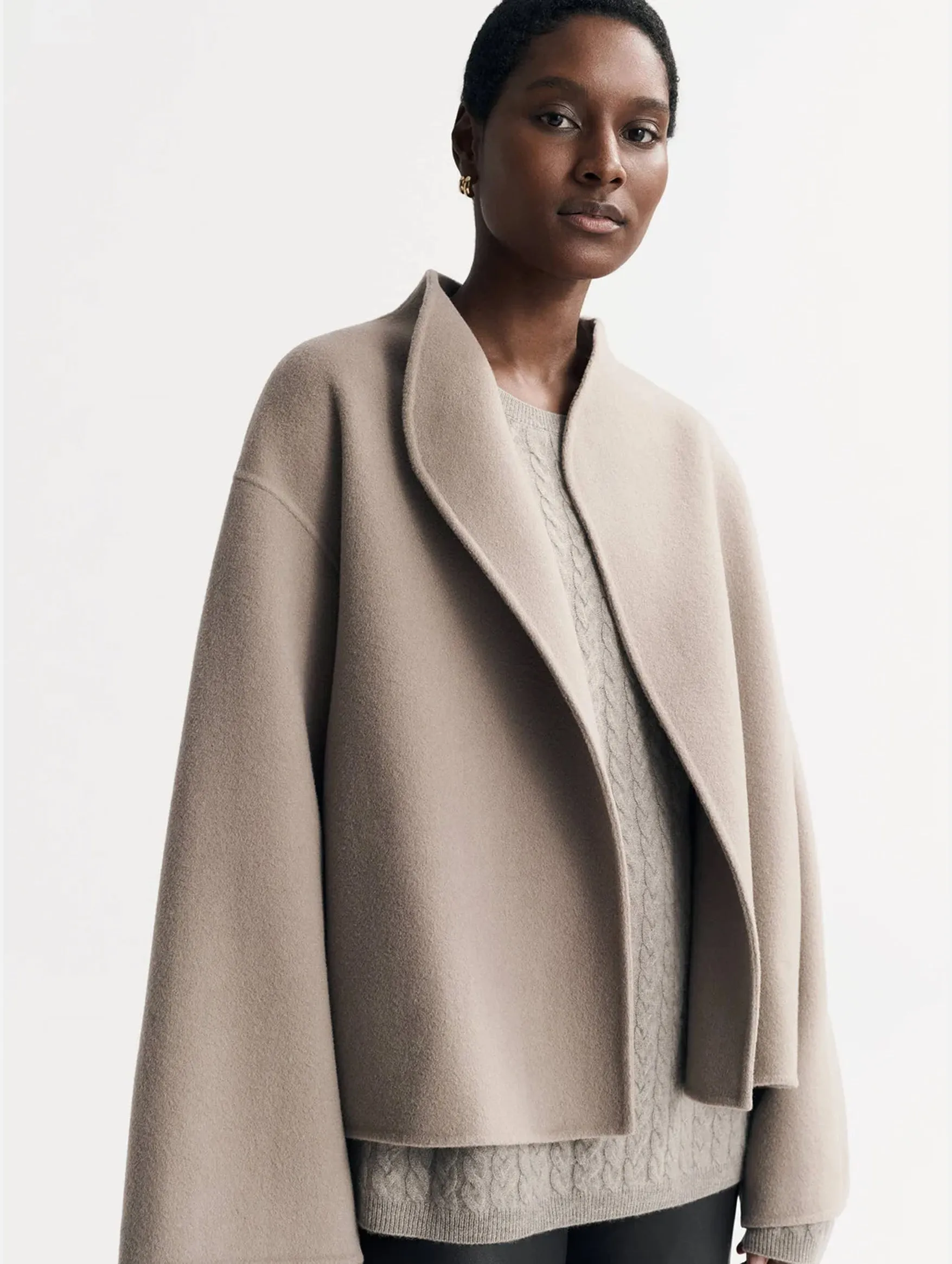 Signature Short Jacket in Dark Sand