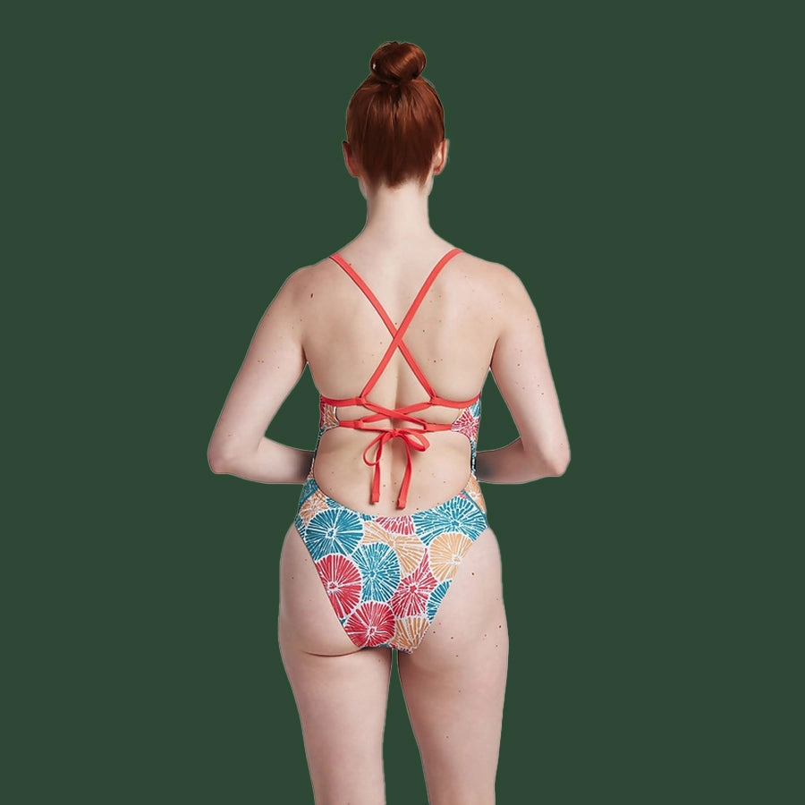 Speedo Printed Double Lace Back