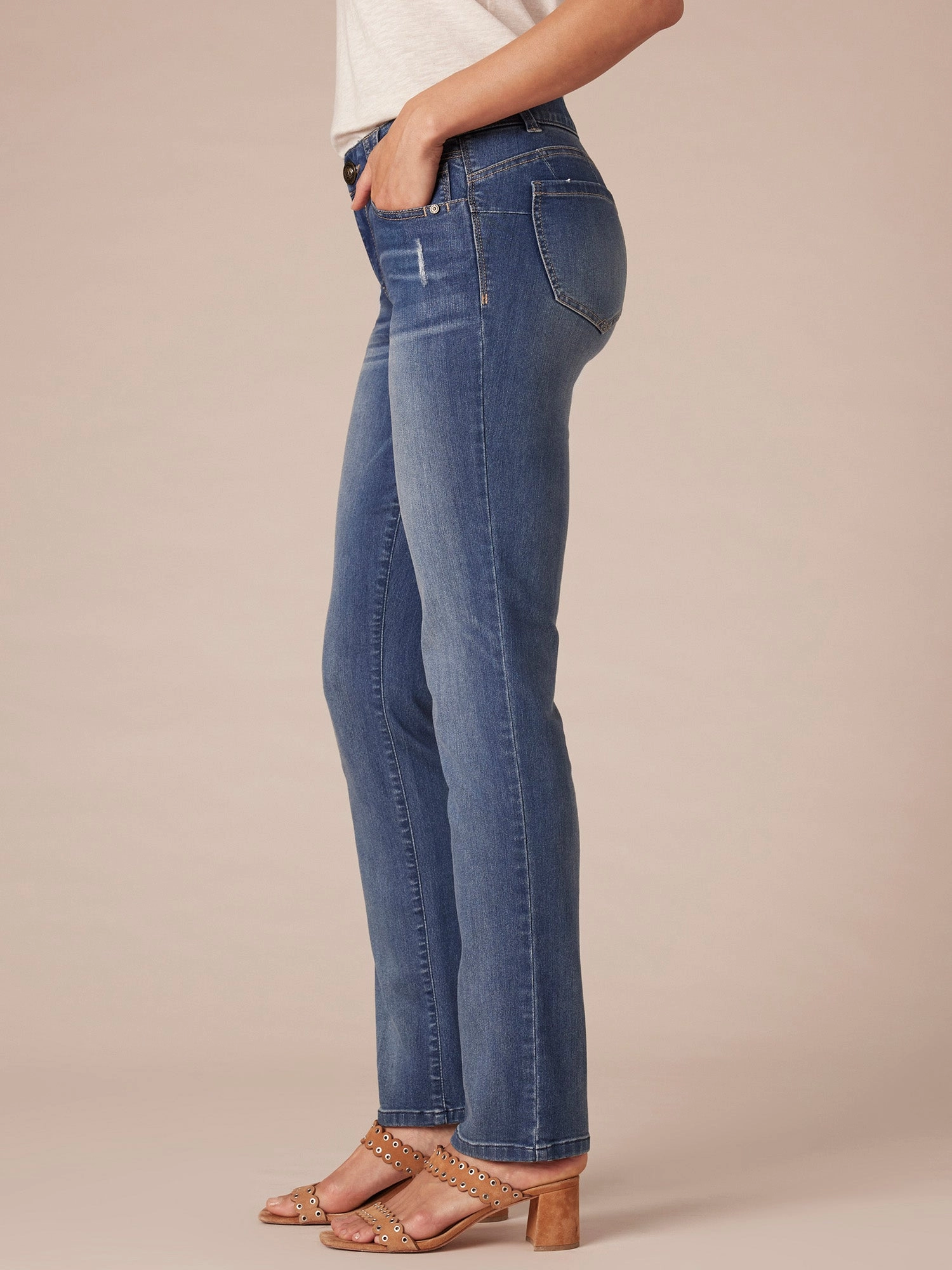 Stretch Blue Denim Absolution® Straight Leg Jean
