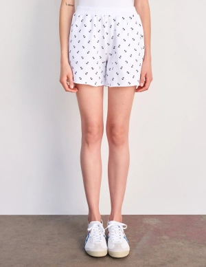 Sundry Anchor Print Shorts in White