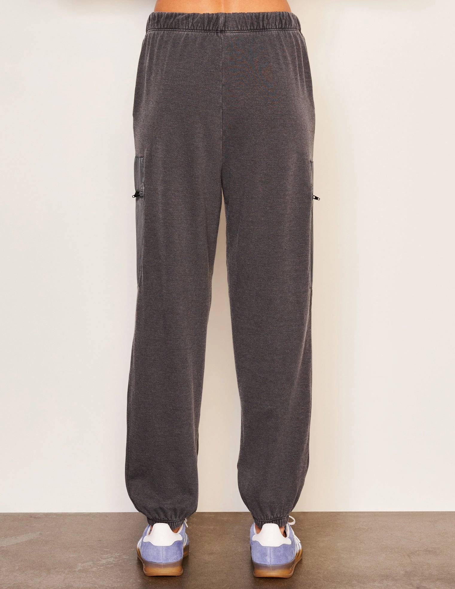 Sundry Mixed Media Cargo Pant in Washed Black