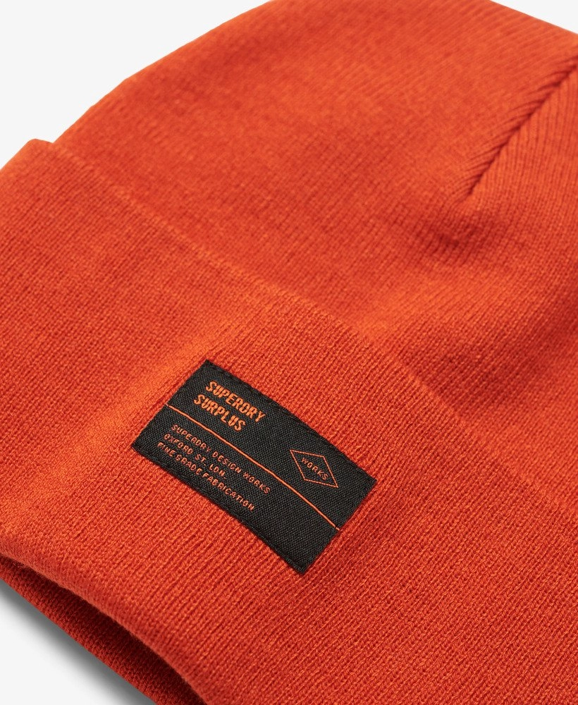Surplus Knitted Beanie Hat | Denim Co Rust Orange