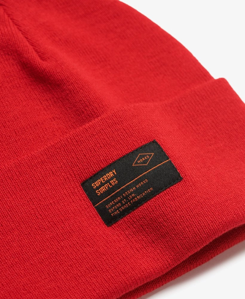 Surplus Knitted Beanie Hat | Risk Red