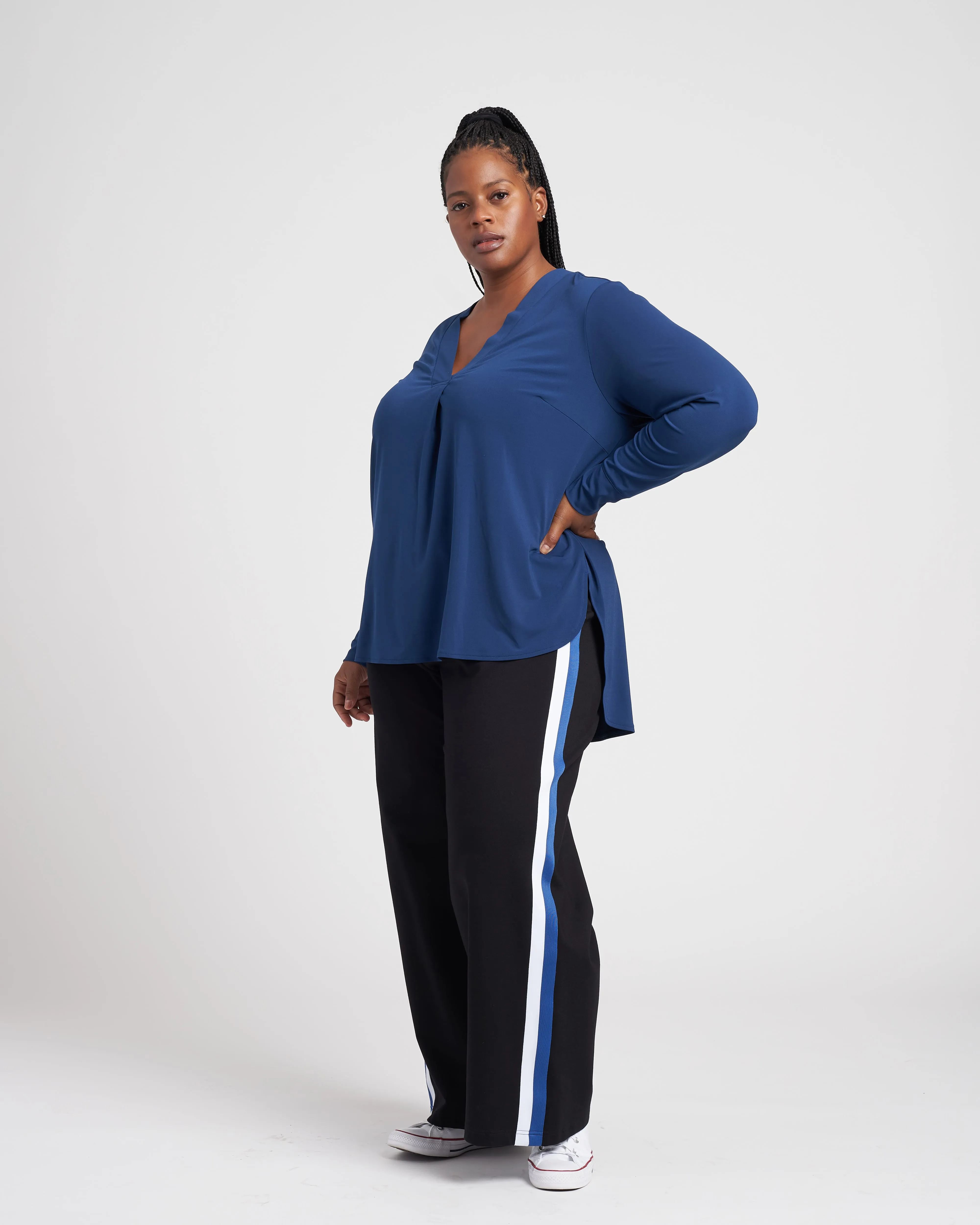 Swoop High-Low Jersey Tunic - True Blue