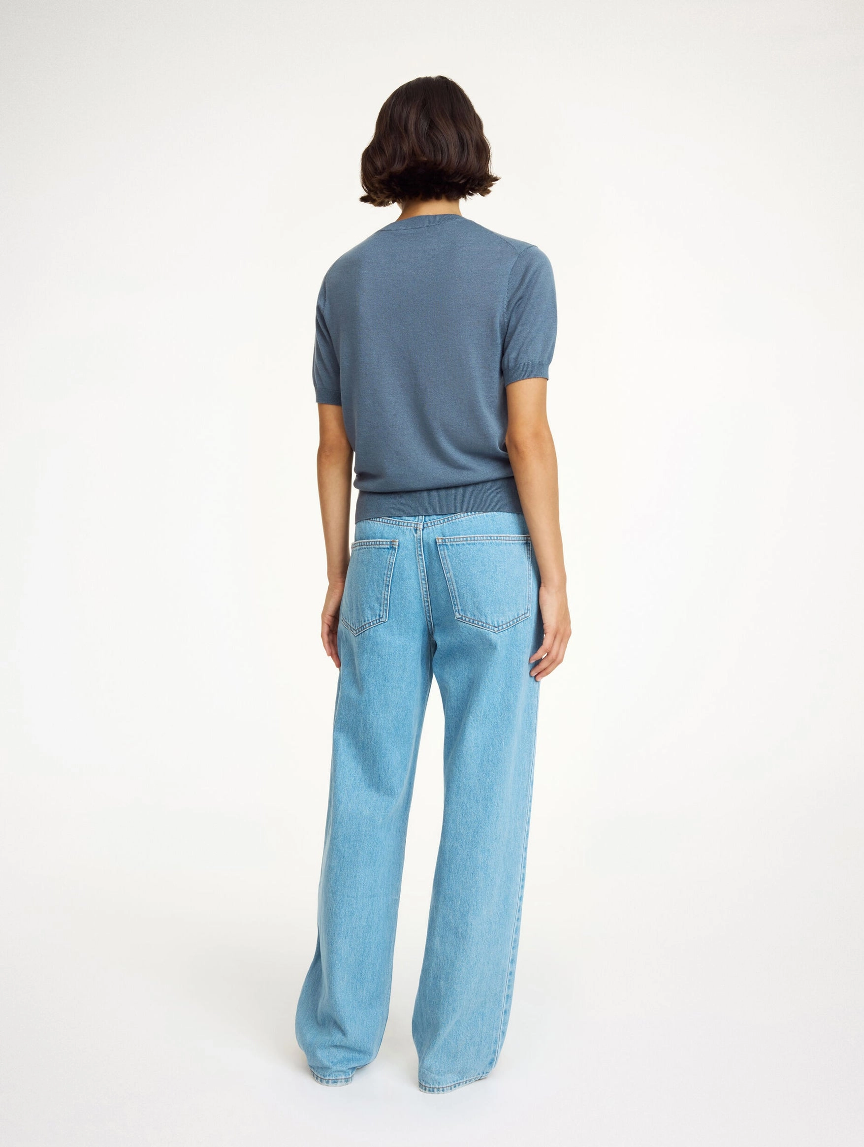 Tala Sweater Top in Grisaille Blue