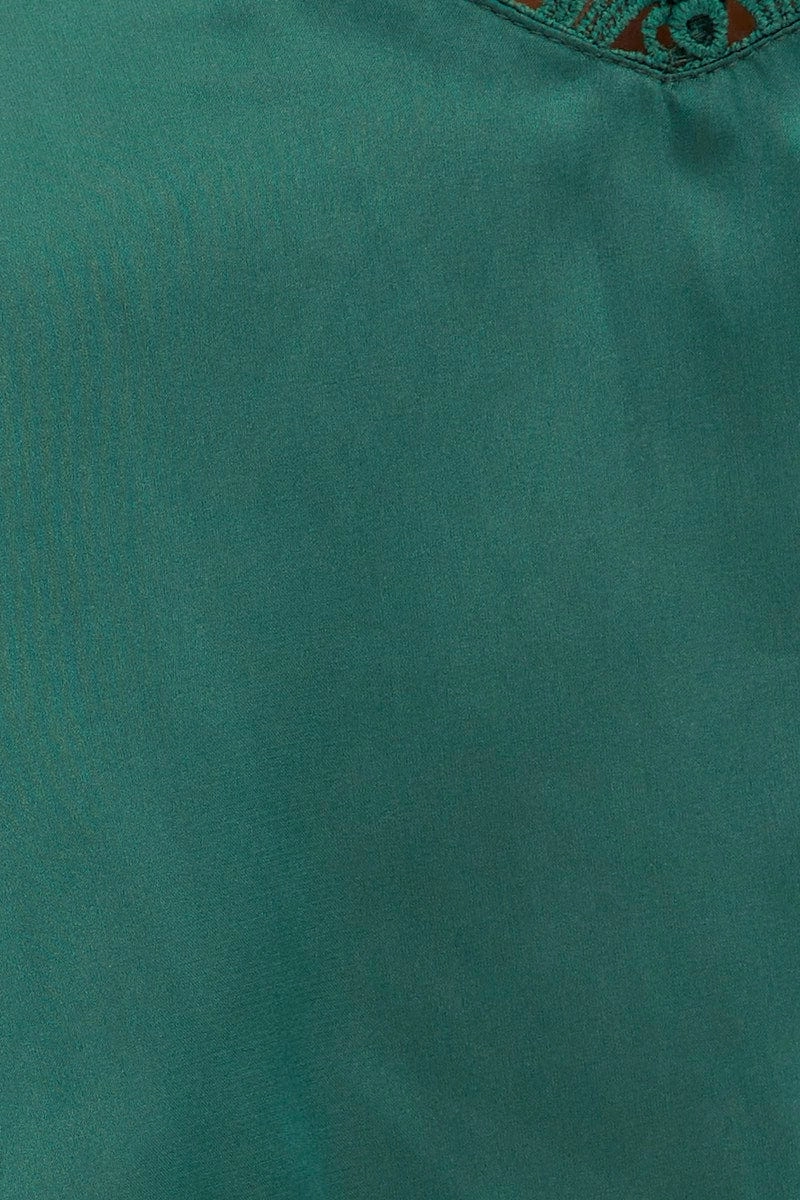 Teal Pyjamas Set Sleeveless Cami Shorts Satin