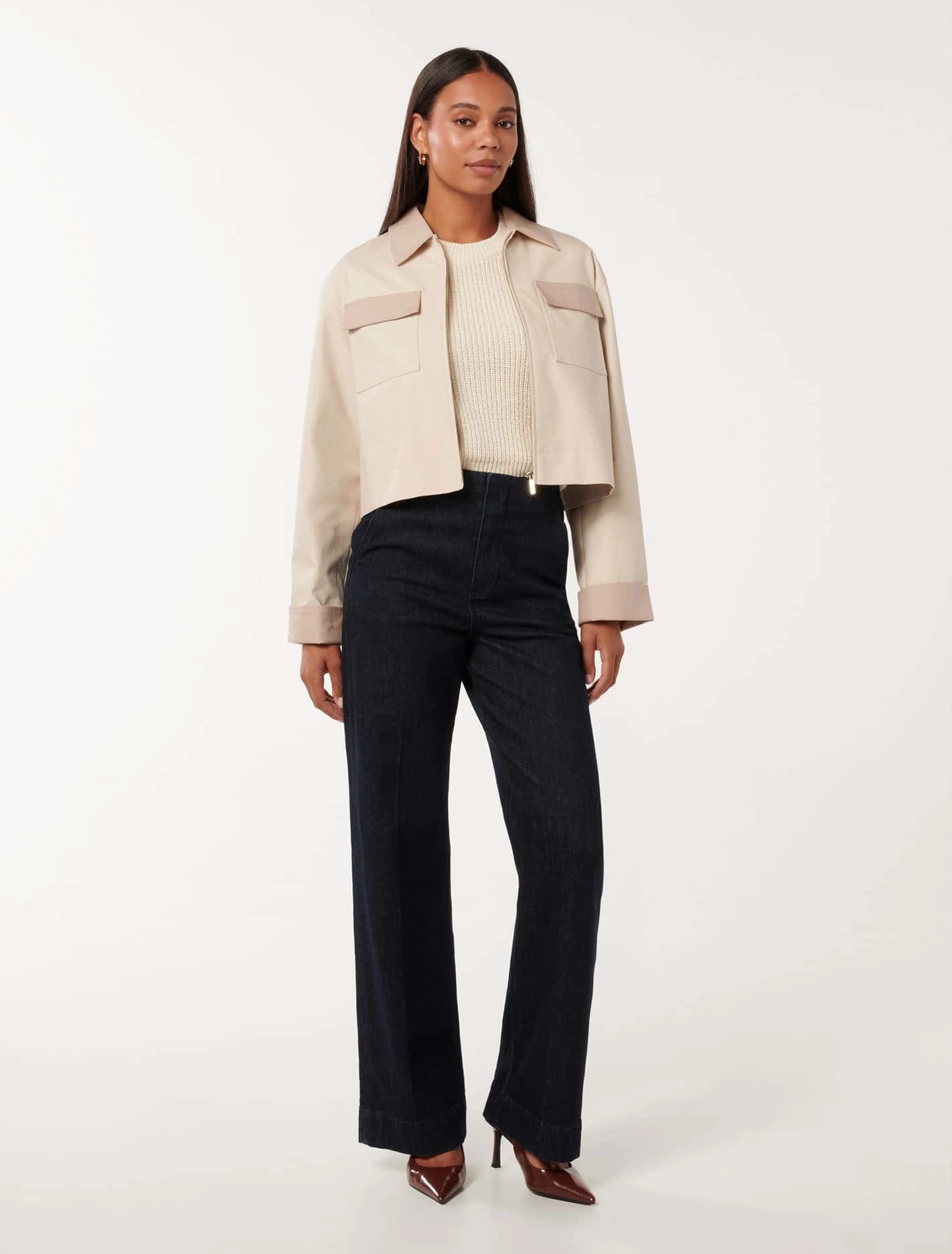 Tia Contrast Top Collar Jacket