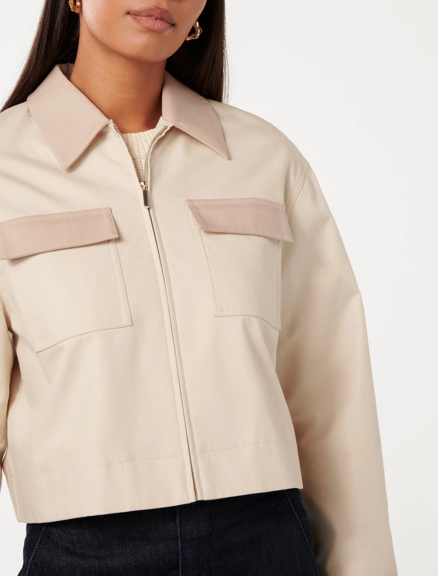 Tia Contrast Top Collar Jacket