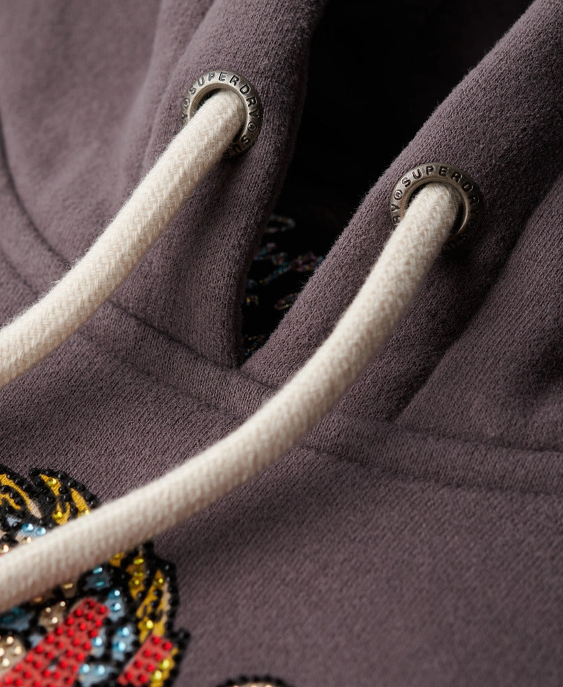 Tokyo Vintage Logo Graphic Hoodie | Rock Dark Grey