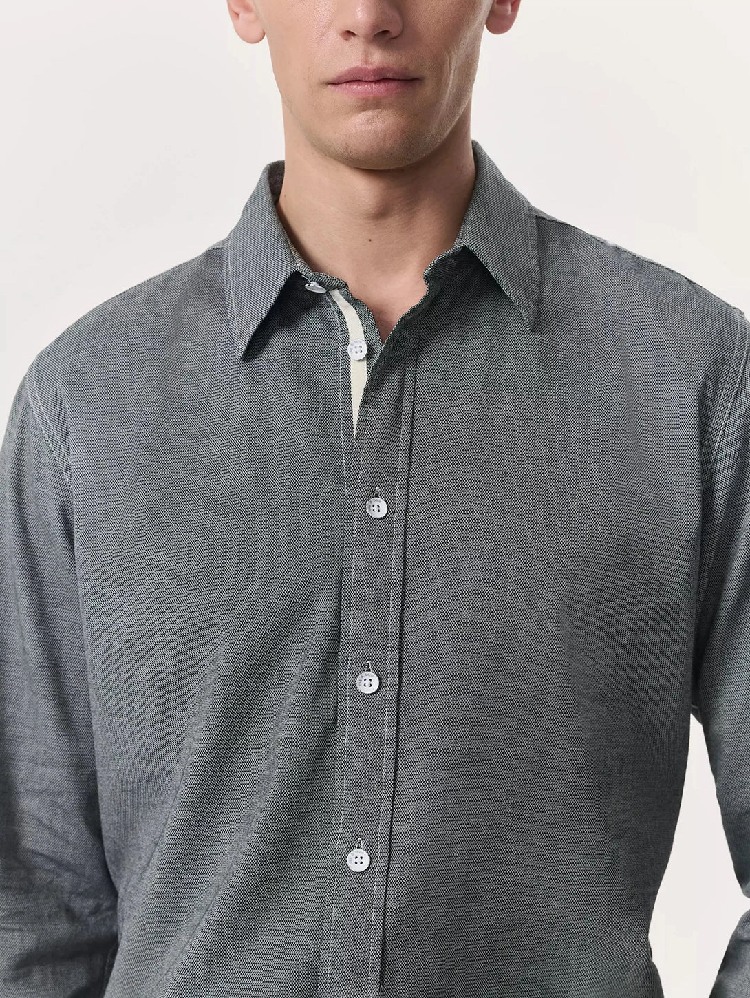 Tomlin Stretch Dobby Shirt - Pearl Grey