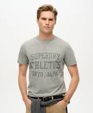 Track & Field Graphic T Shirt | Light Grey True Grit