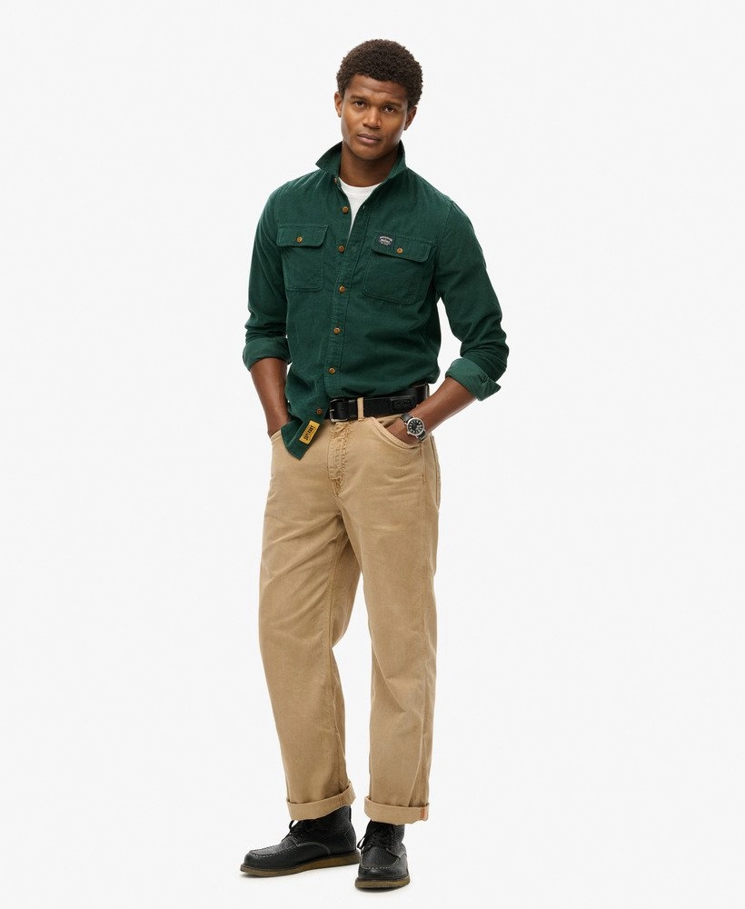 Trailsman Relaxed Fit Corduroy Shirt | Pine Green