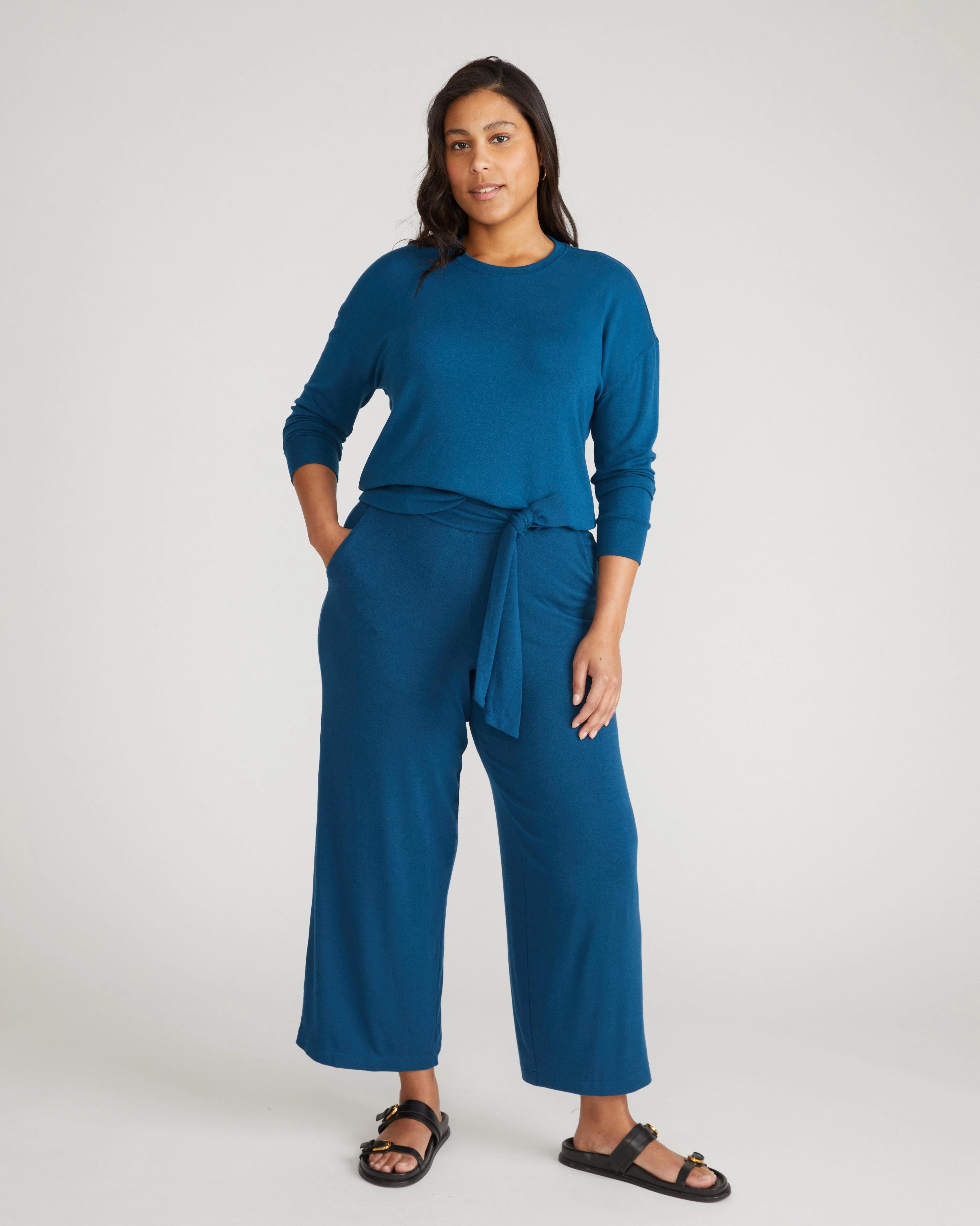 TravelKnit Sweatshirt - Blue Teal