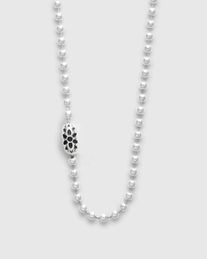 Triple Cutout Poplock Necklace in Sterling Silver