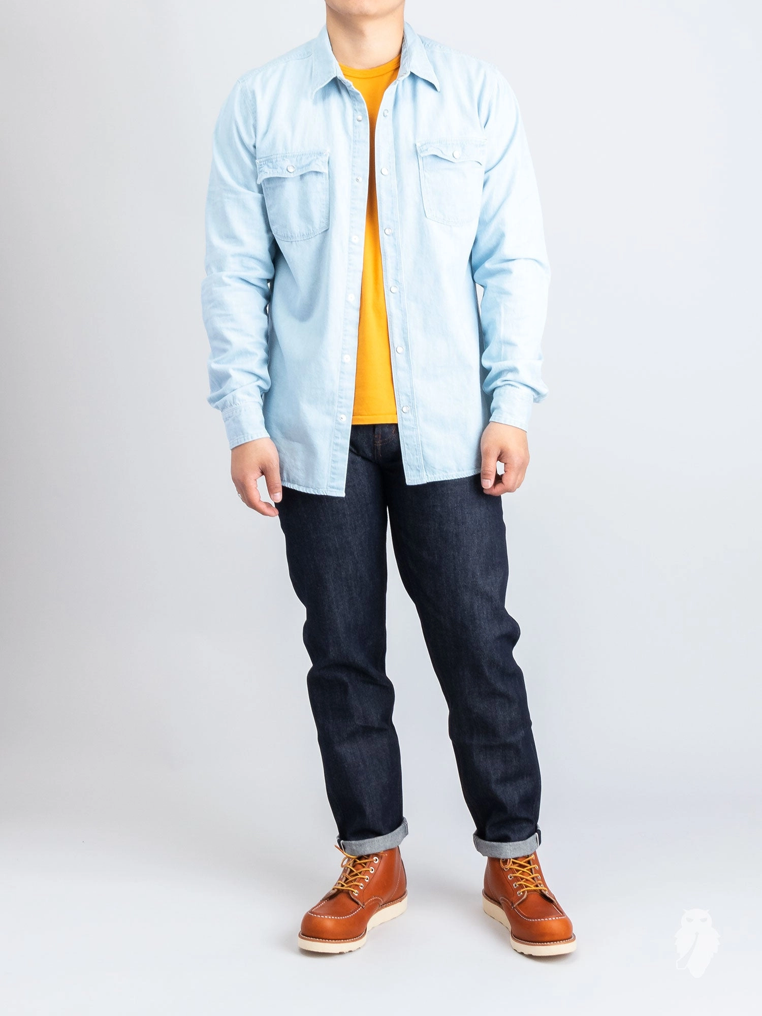 Tube Knit Pocket T-Shirt in Mango