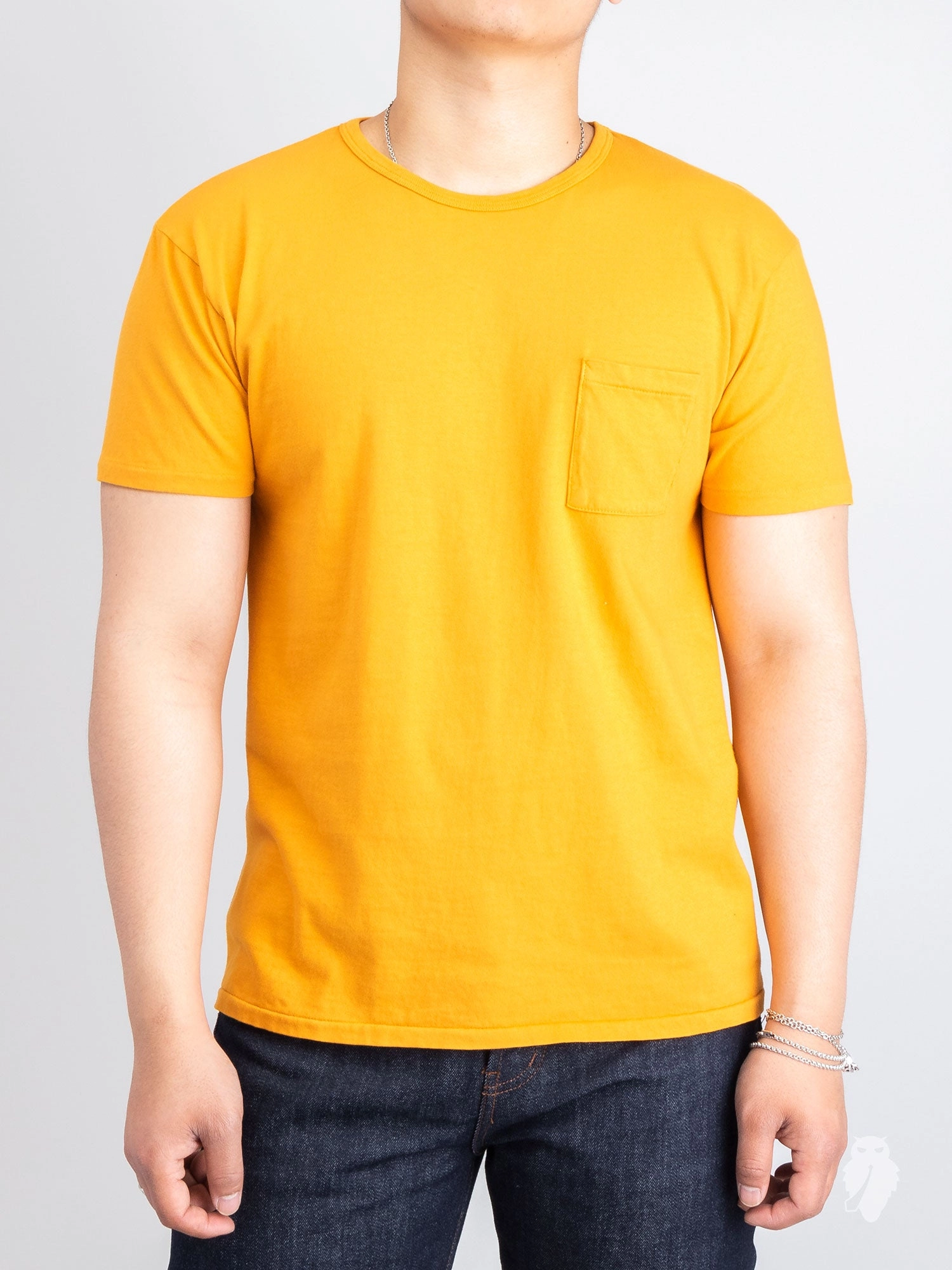Tube Knit Pocket T-Shirt in Mango
