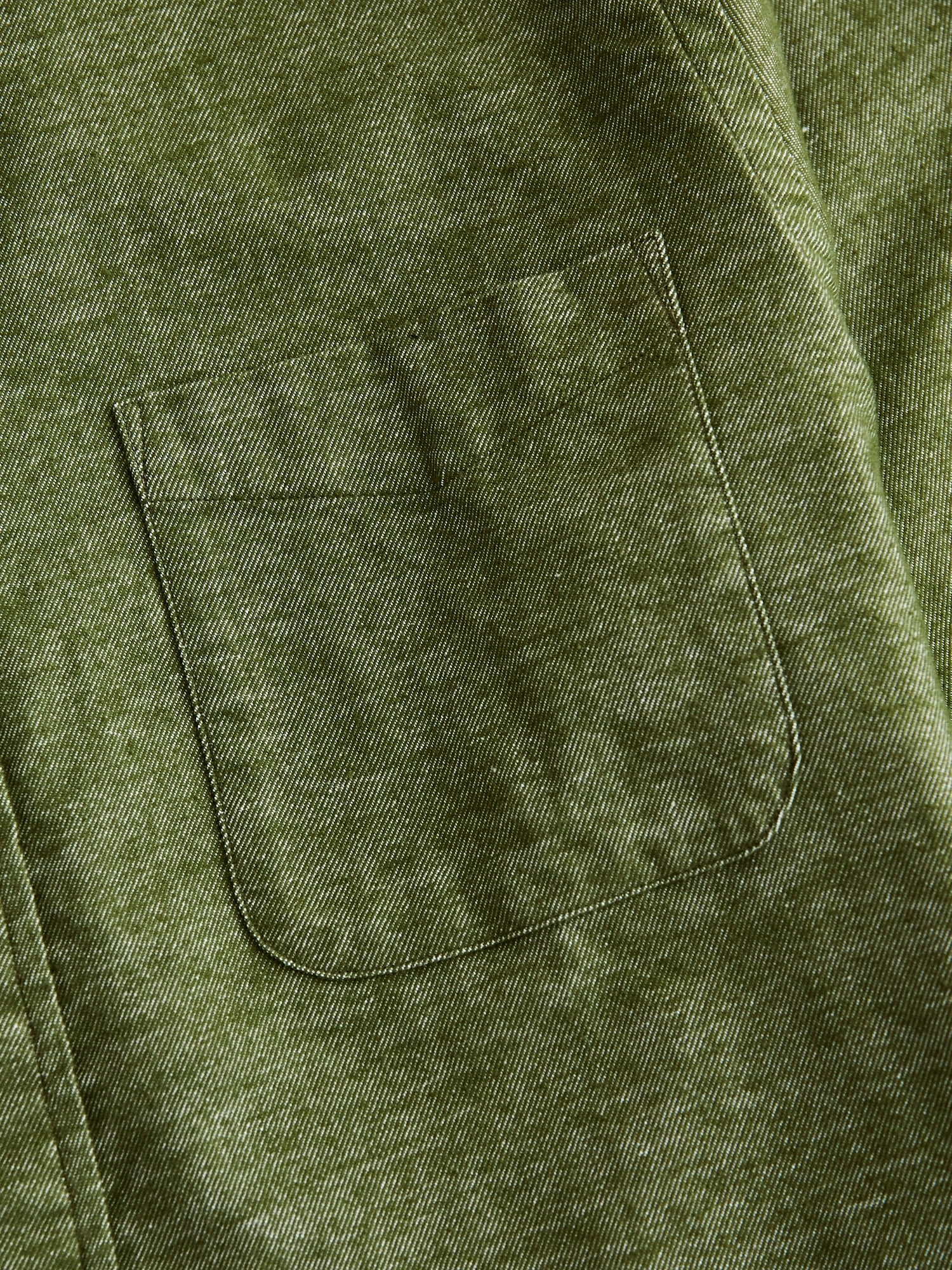 Twill Flannel Button-Down Shirt in Olive