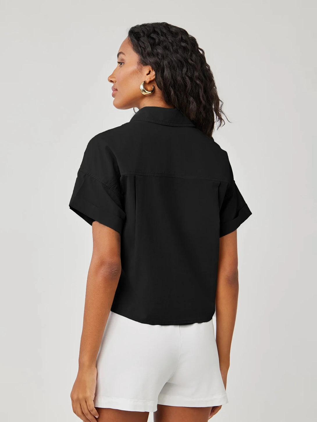 Two Pocket Short Sleeve Shirt - Black