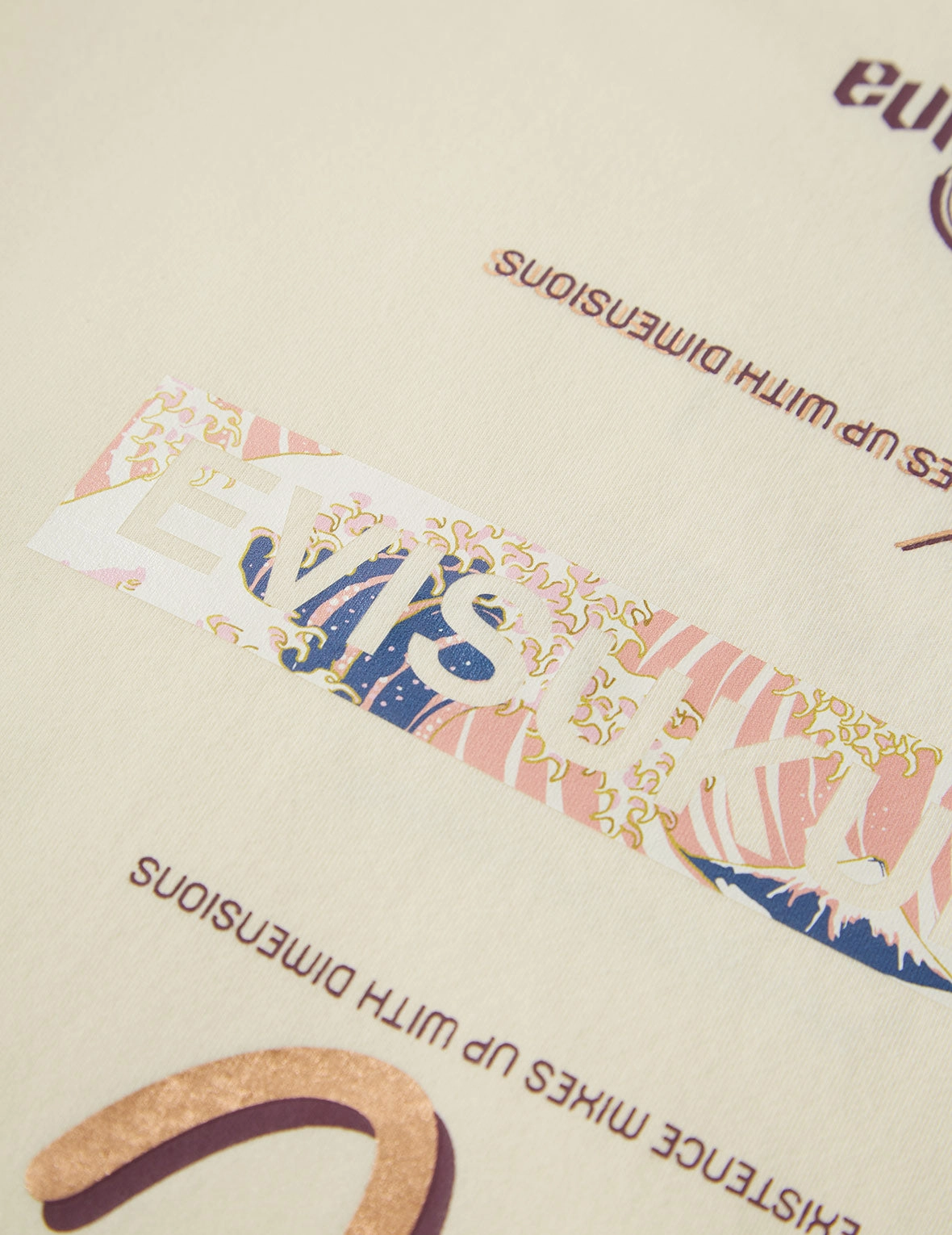 Ukiyo-E Infused Logo Label Print Oversized T-shirt