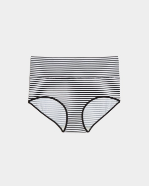 UltimateS Full Coverage High Rise Brief - Black/White Stripe