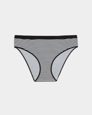 UltimateS Mid Rise Bikini - Black/White Stripe