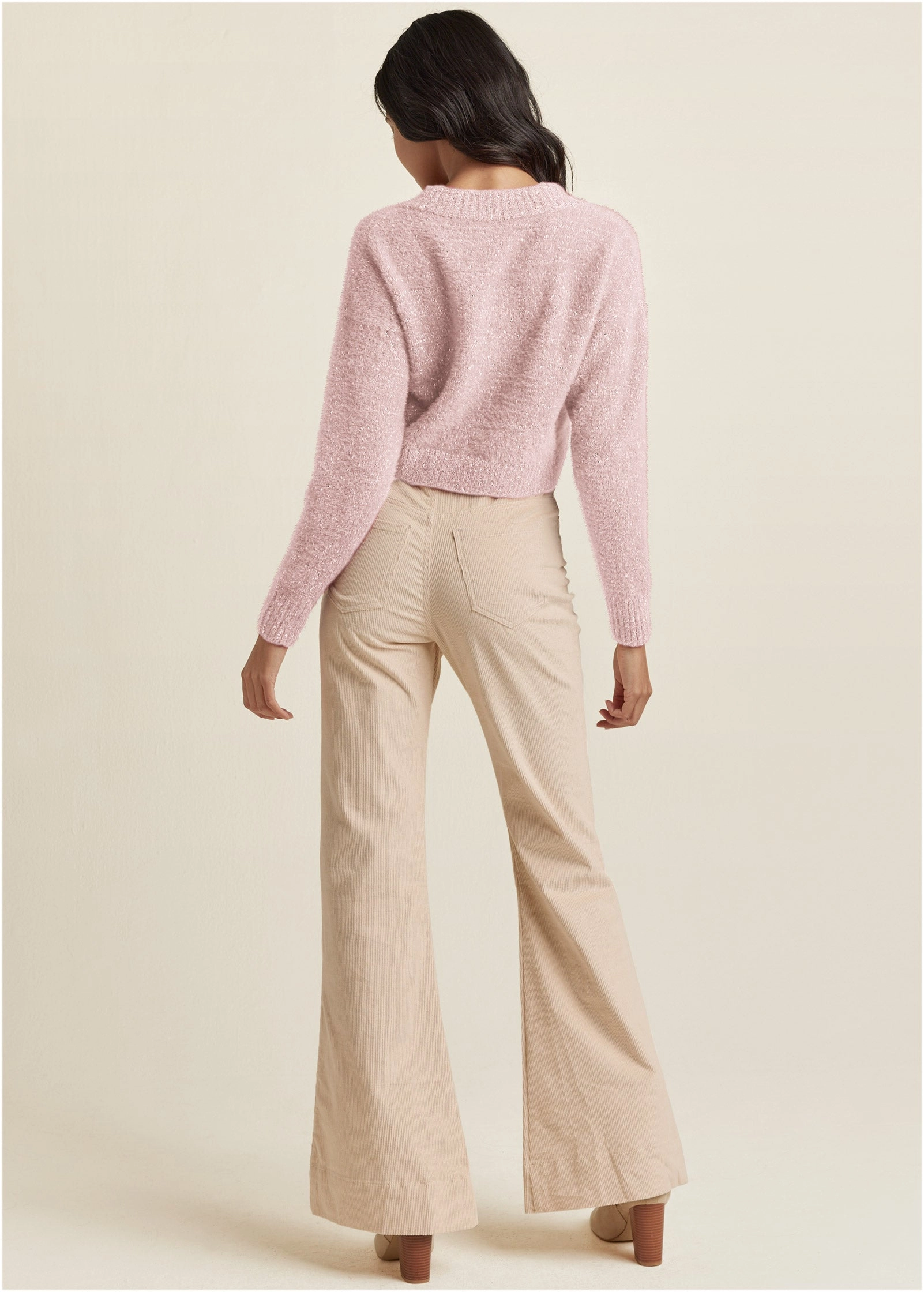 V-Neck Sweater - Pink Multi