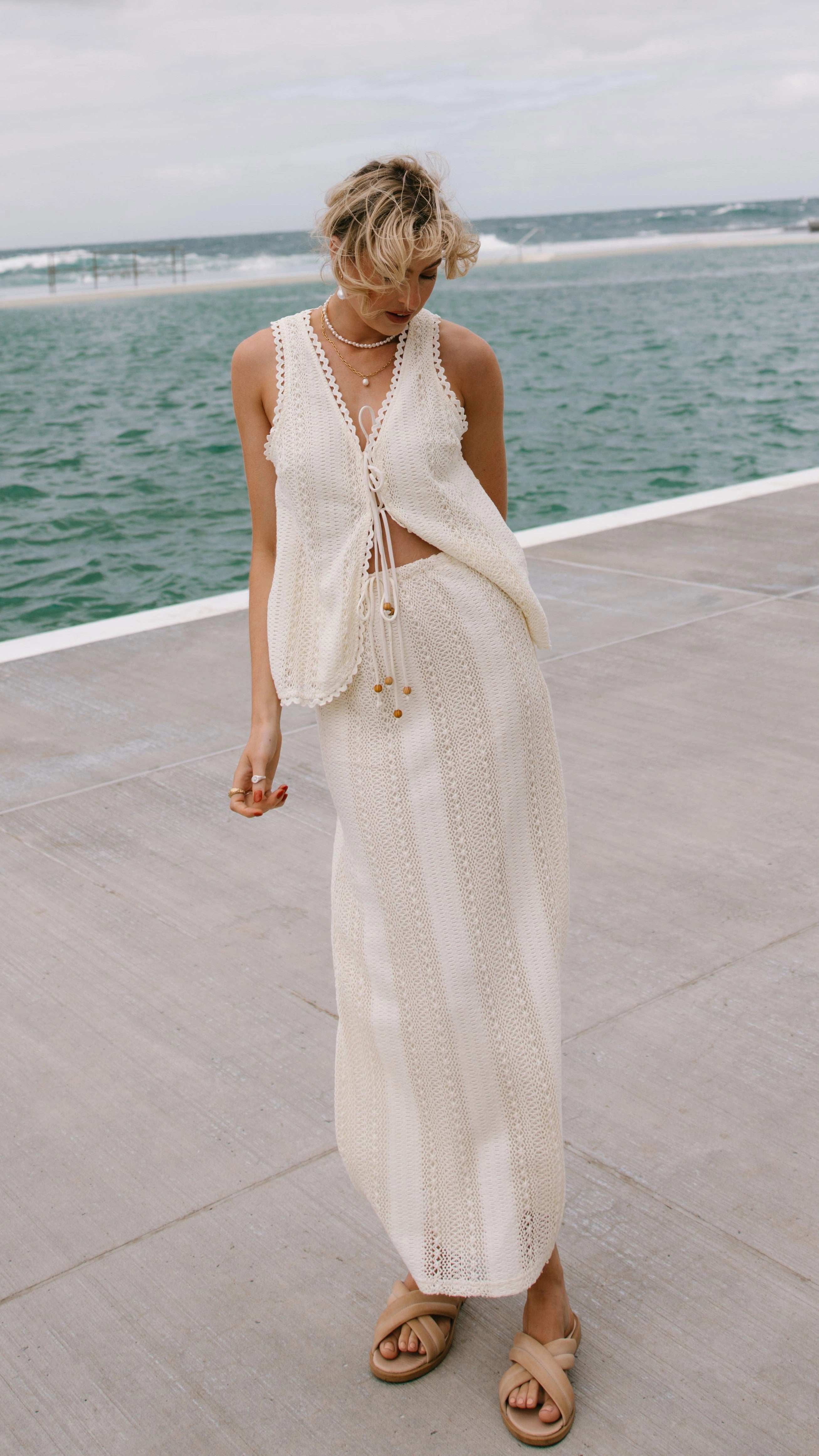 Valonia Maxi Skirt - Beige