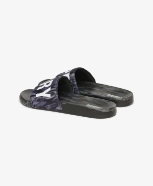 Vegan Camo Pool Slides | Dark Grey Tiger Camo