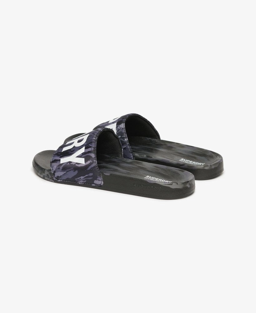 Vegan Camo Pool Slides | Dark Grey Tiger Camo