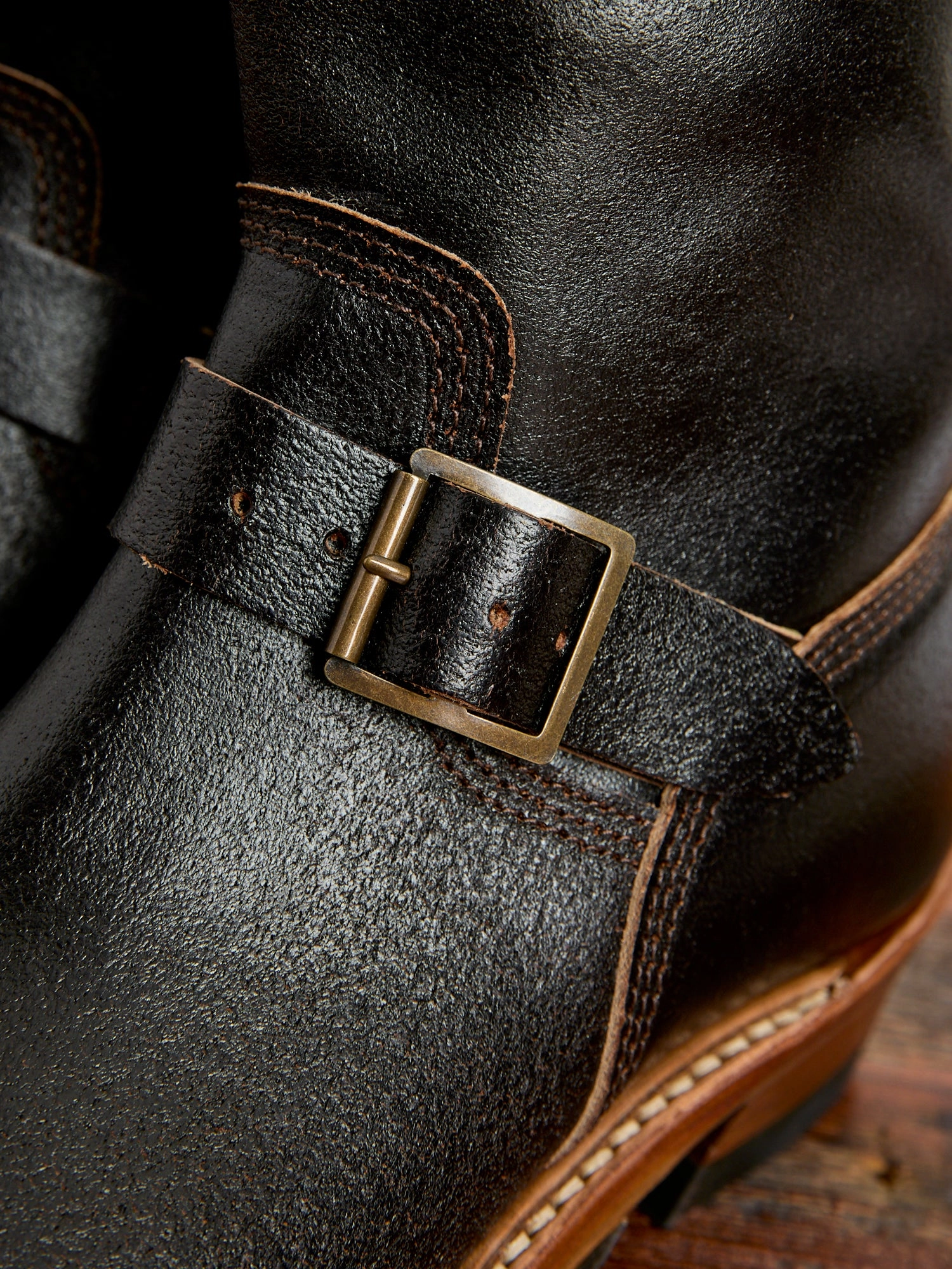 Wabash Engineer Boot in Horween Waxed Flesh Dark Brown