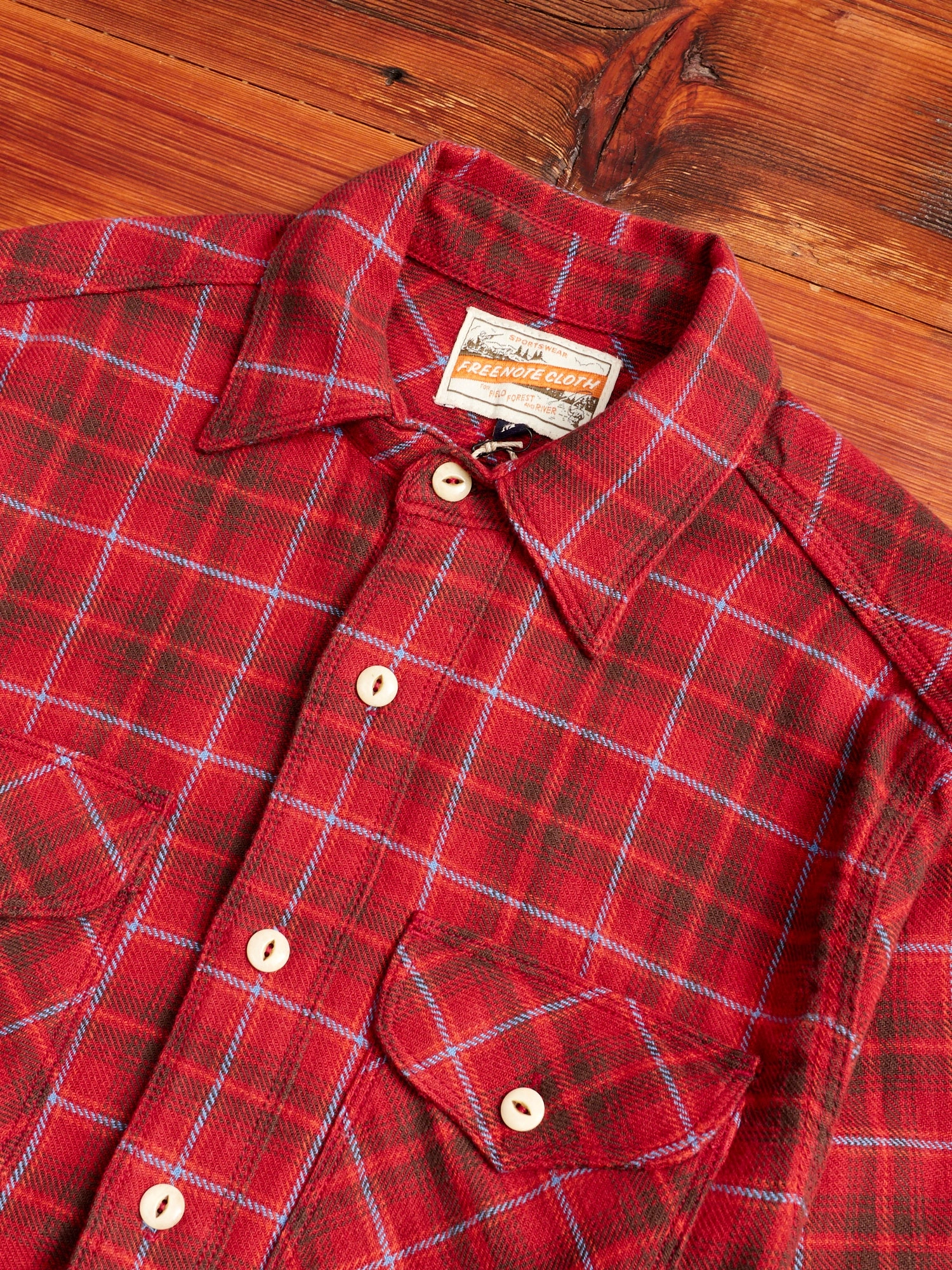 Wells Work Shirt in Rust Plaid