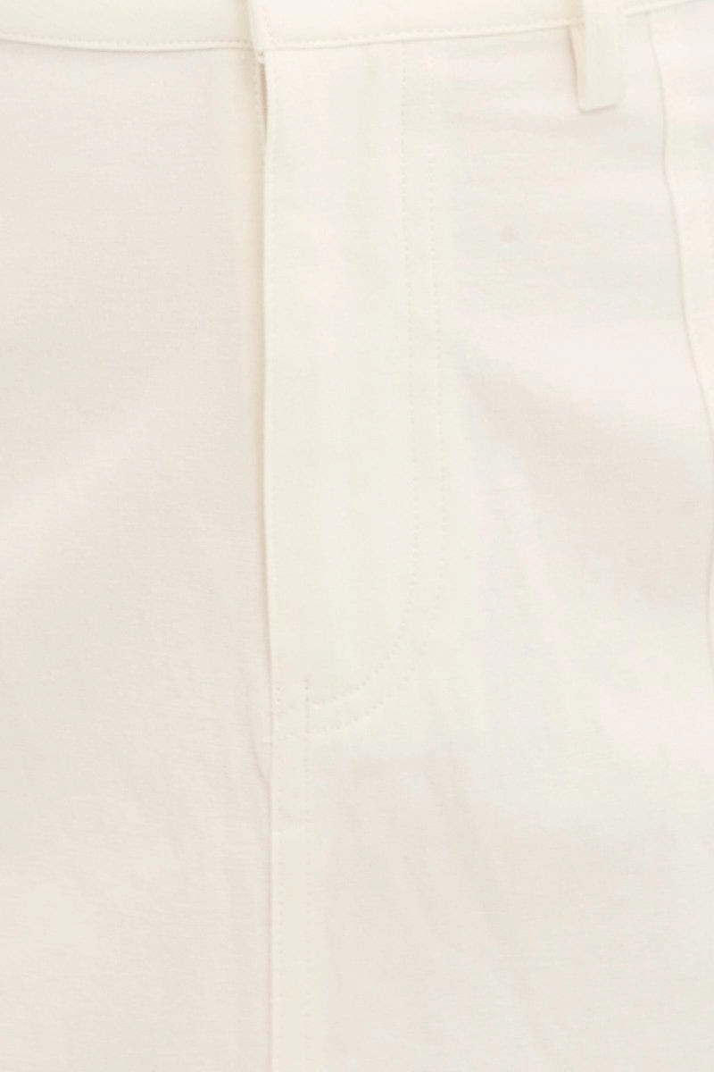 White Cargo Skirt Mini Mid Rise
