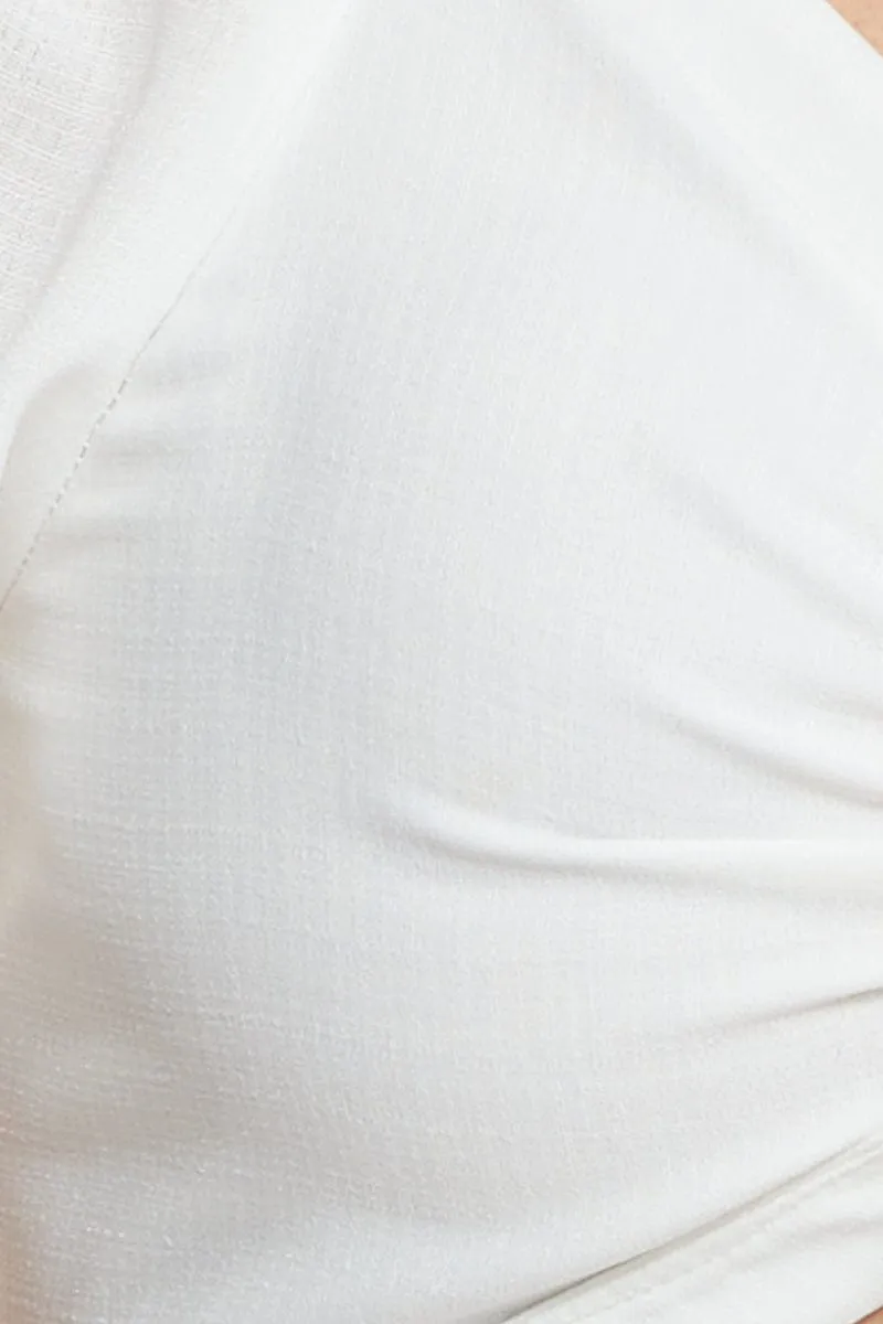 White Crop Bolero Short Sleeve