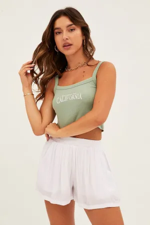 White Essential Pull On Cotton Short