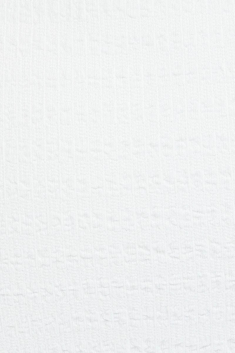 White Midi Skirt High Rise Textured Jersey