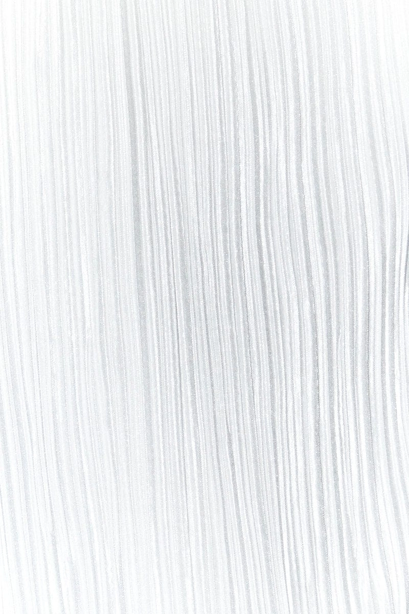 White Plisse Skirt Maxi High Rise