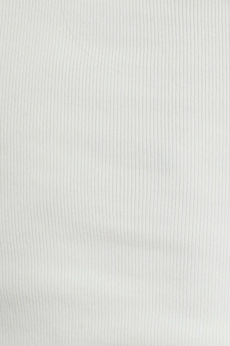 White Square Neck Knit