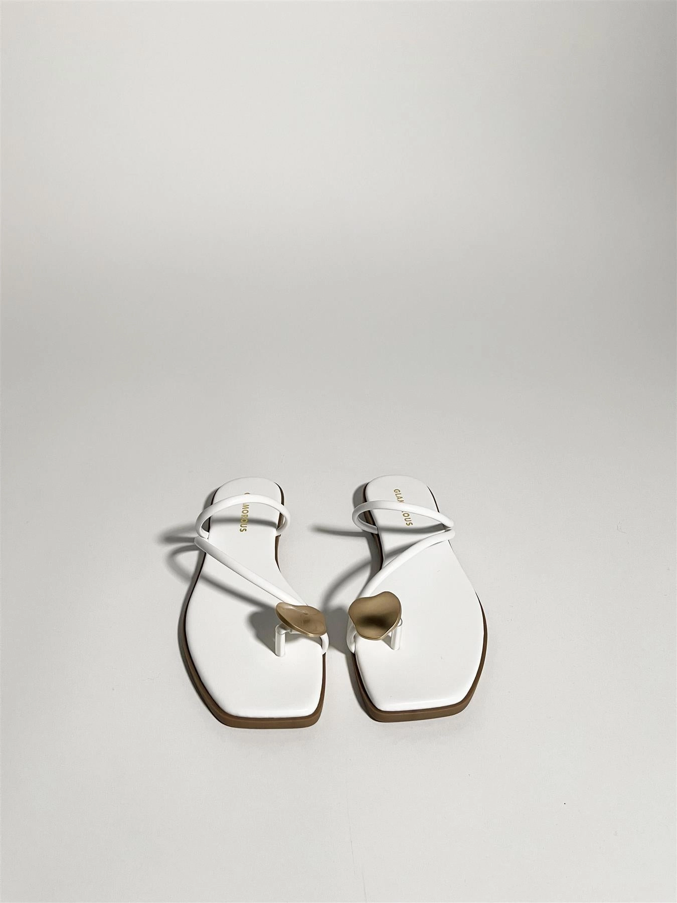 White Toe-Thong-Flat-Sandals
