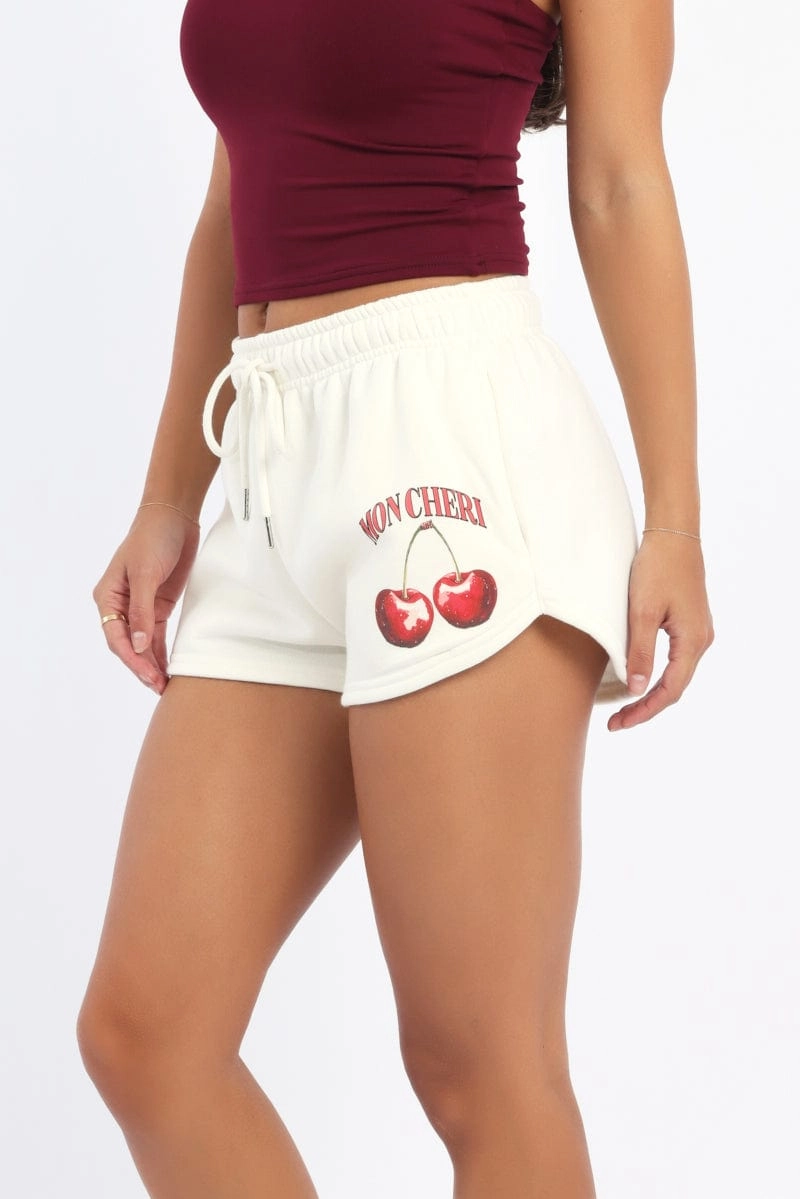 White Track Shorts