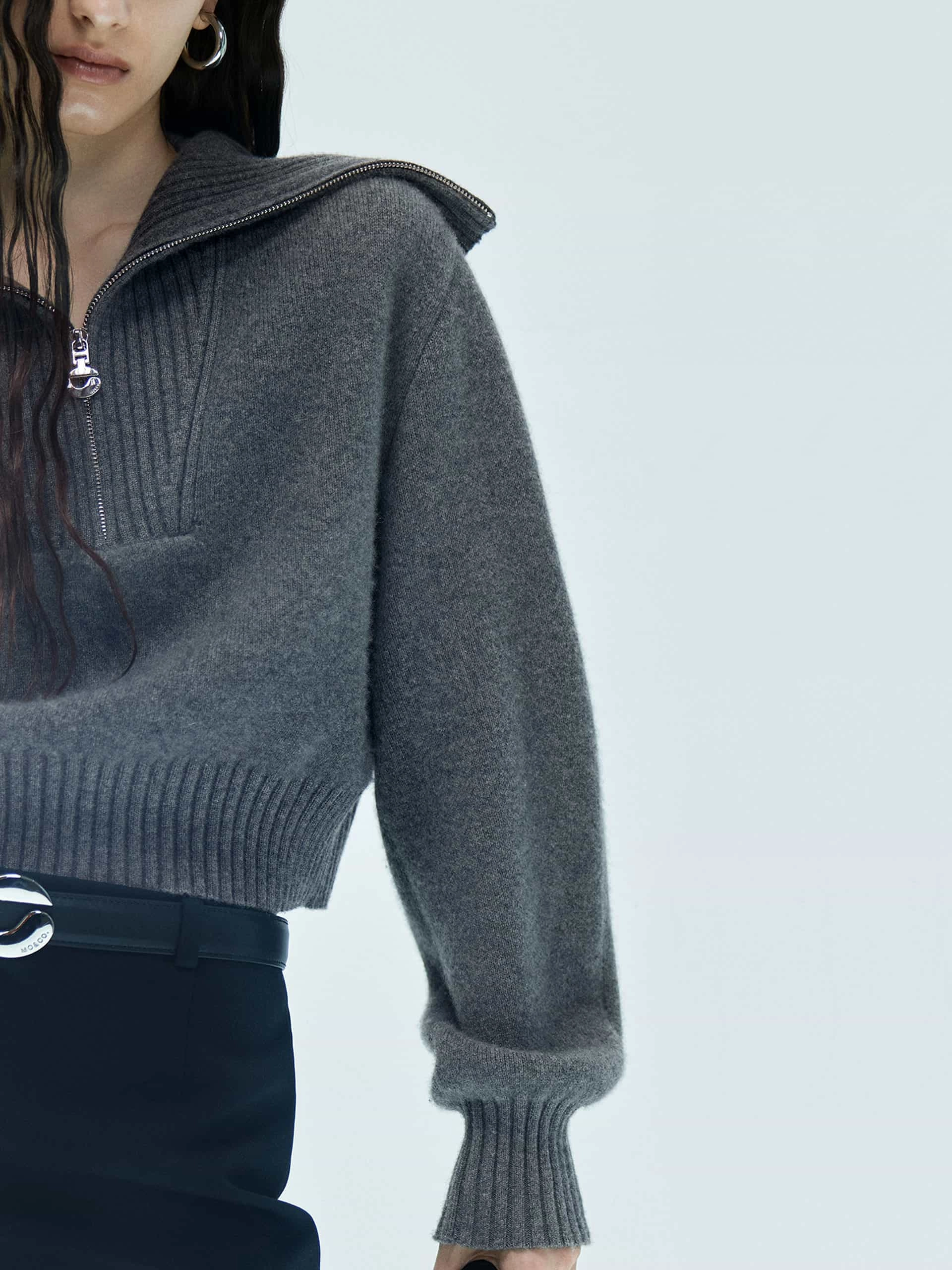 Wide Lapel Knitted Sweater