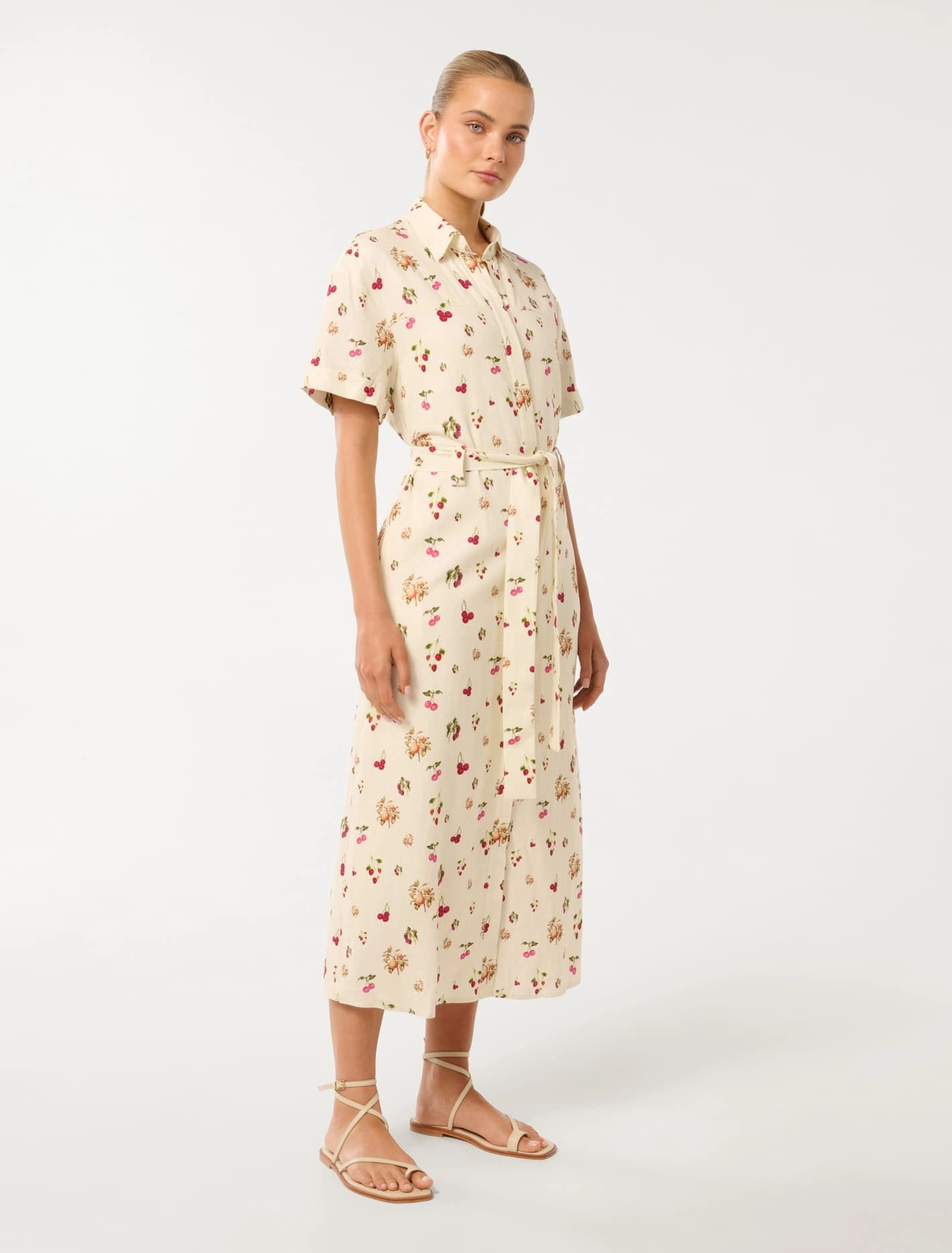 Willow Short Sleeve Linen Midi Dress