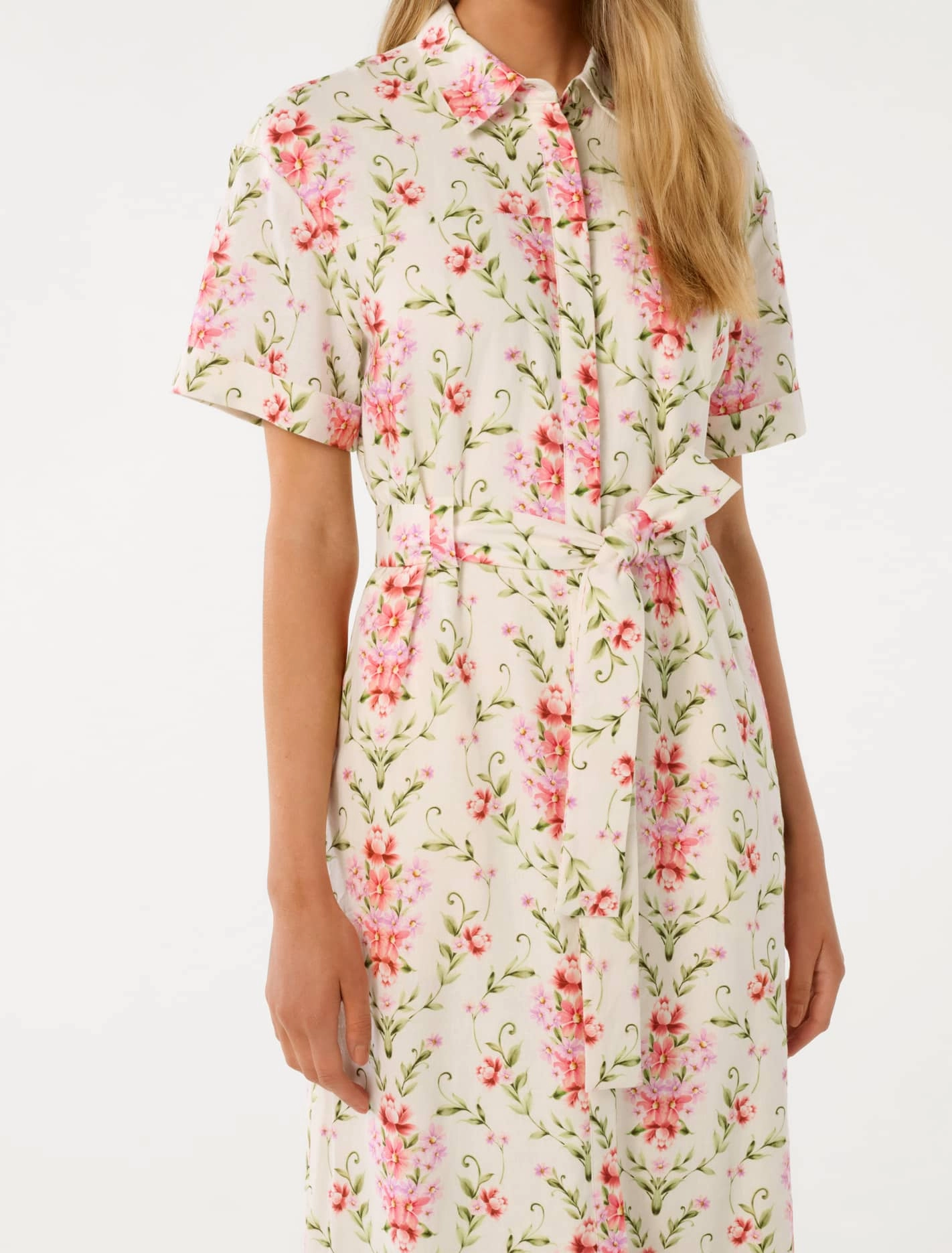 Willow Short Sleeve Linen Midi Dress