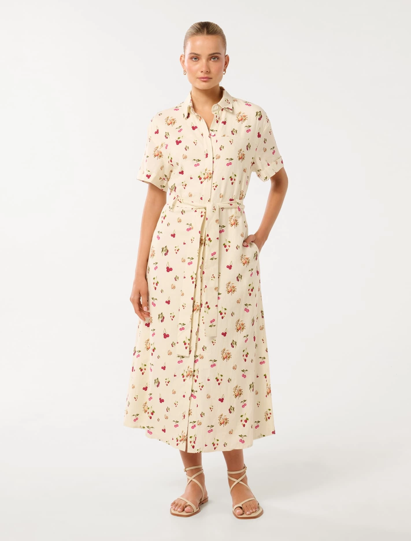 Willow Short Sleeve Linen Midi Dress