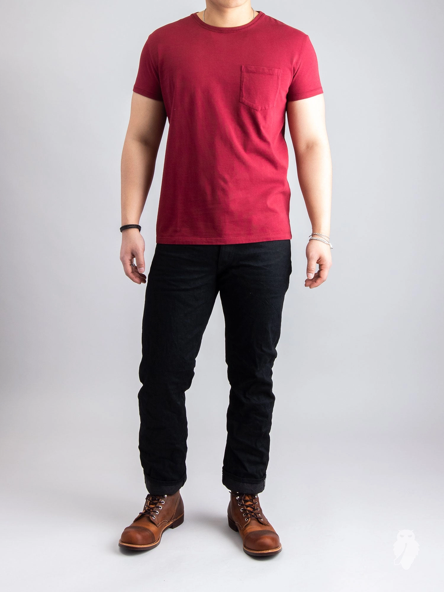 Wilson Pocket T-Shirt in Guajillo Red