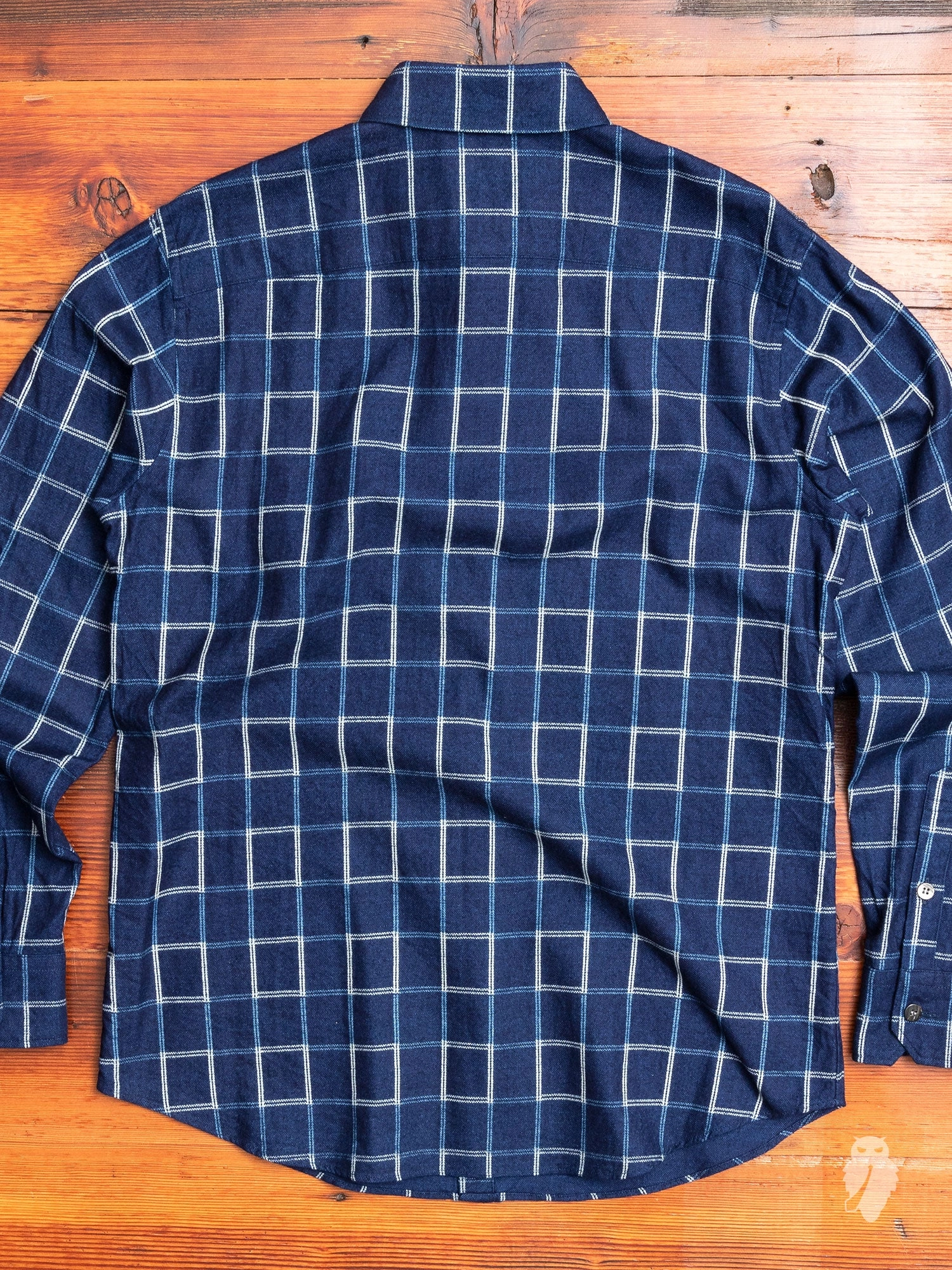 Windowpane Flannel Button-Down Shirt in Indigo