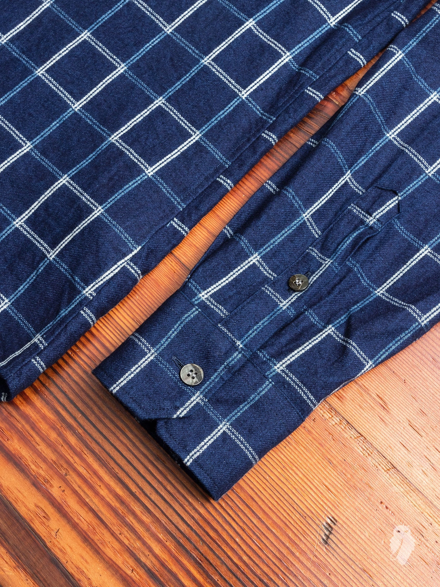 Windowpane Flannel Button-Down Shirt in Indigo