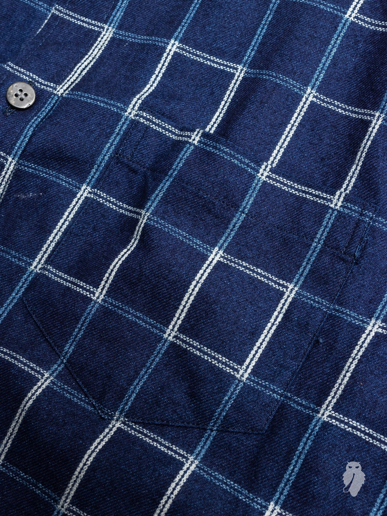 Windowpane Flannel Button-Down Shirt in Indigo
